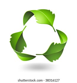 Recycle Symbol with Oak Leaves