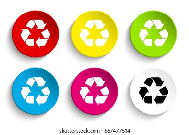 Recycle symbol on buttons