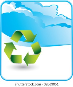 recycle symbol on cloud background