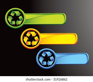 recycle symbol on colored tabs