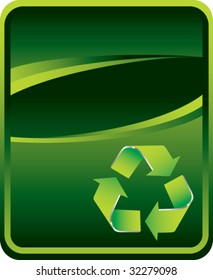 recycle symbol on green background