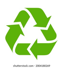 Recycle symbol on white background