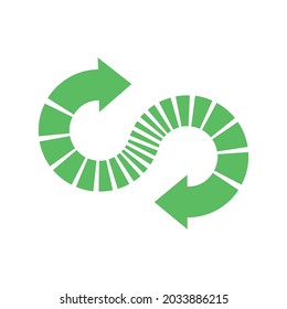 Recycle symbol on white background infinity logo. Vector illustration