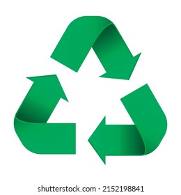 Reciclar el símbolo sobre fondo blanco. Verde

