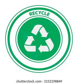 Reciclar el símbolo sobre fondo blanco. Verde
