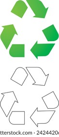 Recycle symbol on white background. Recycle symbol vector