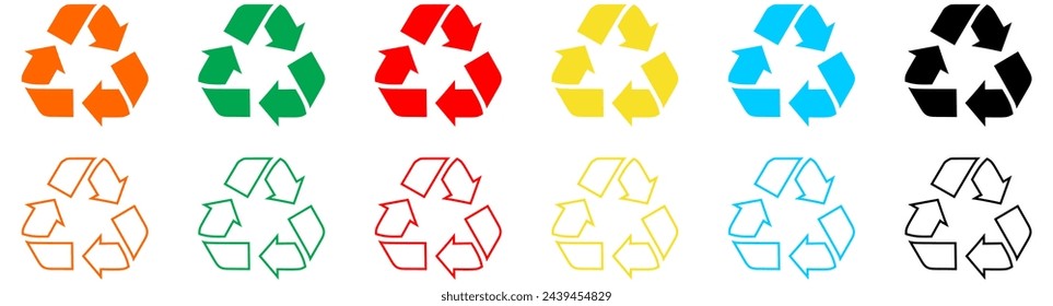 Recycle symbol on white background