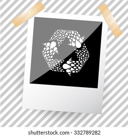símbolo de reciclaje. Fotograma. Icono del vector.