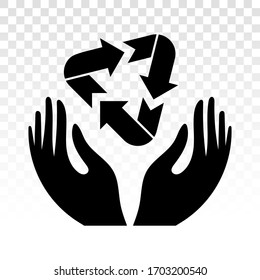 Symbol oder Recycling-Pfeile für Apps und Websites wiederverwerten