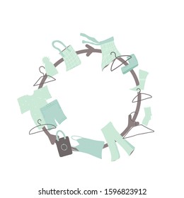 Recycle symbol. Recycling of clothes sign isolated on white background. Zero waste concept. Vector eco friendly emblem.