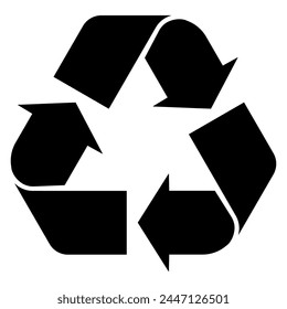 Recycle symbol. Reusing icon. Zero waste ecology arrow illustration isolated. Recyclable sign.