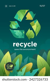 Recycle Symbol, saving ecology concept when people are recycling and reducing wastes