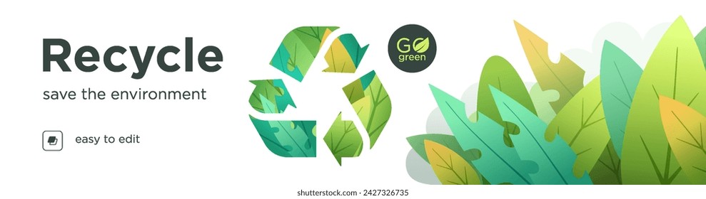 Recycle Symbol, saving ecology concept when people are recycling and reducing wastes