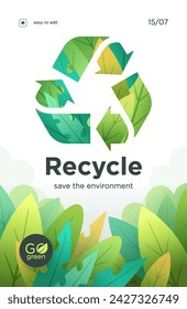 Recycle Symbol, saving ecology concept when people are recycling and reducing wastes