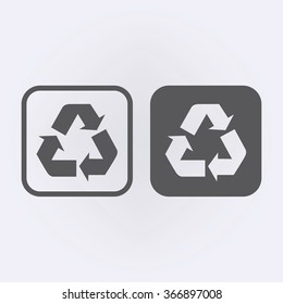 Recycle symbol set . Vector illustration