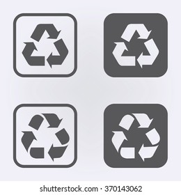 Recycle symbol set . Vector illustration