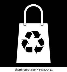 Recycle symbol in shopping bag icon
