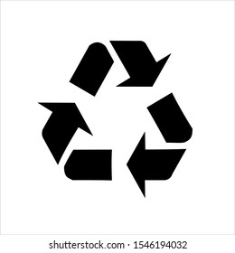 Recycle symbol or sign of conservation green icon isolated on white background. Vector symbol on the packaging.