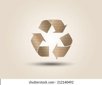 Recycle symbol or sign of conservation . Vector symbol paper cut style