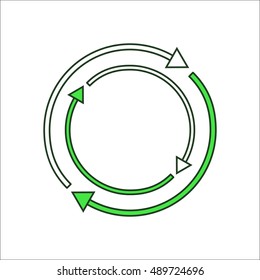 Recycle symbol sign flat symbol icon on background