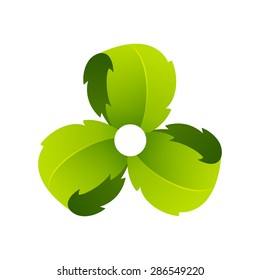 Recycle symbol or sign of leaf refresh, reload, rotation, triangle logo.