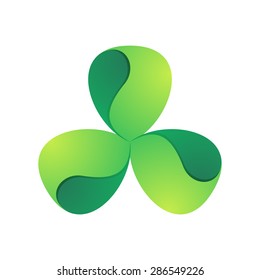 Recycle symbol or sign of leaf refresh, reload, rotation, loop triangle logo. 