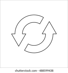 Recycle symbol sign line symbol icon on background
