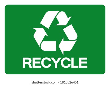 Recycle Symbol Sign,Vector Illustration, Isolated On White Background Label. EPS10