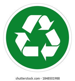 Recycle Symbol Sign,Vector Illustration, Isolated On White Background Label. EPS10 