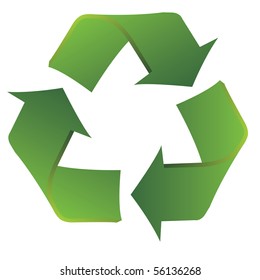 Recycle symbol with slight curvatures to show a smooth transition from use to reuse.