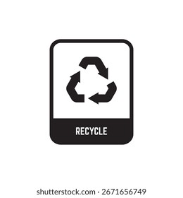 Símbolo de Reciclagem em Selo Quadrado
