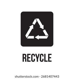 Recycle Symbol in Square Badge
