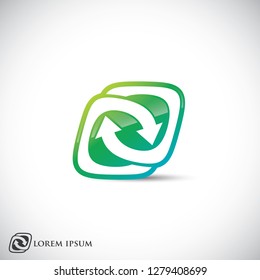 Recycle Symbol, Square Sign Of Arrow Refresh, Reload, Rotation, Packaging Logo - Vector Illustration