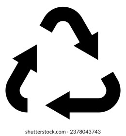 Recycle symbol. Triangle Recycle icon isolated on transparent background.