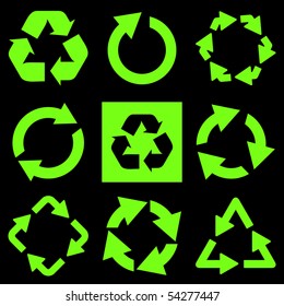 Símbolo de reciclaje. Colección de vectores.
