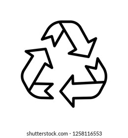 Recycle symbol vector icon