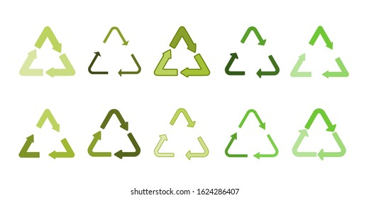 Recycle symbol vector - icon set. Eco icons.