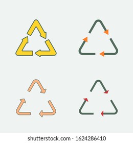 Recycle symbol vector - icon set. Eco icons.