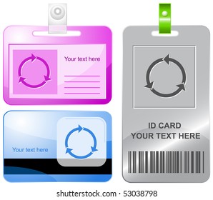 Símbolo de reciclaje. Tarjetas vectoriales.