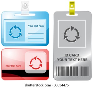 Símbolo de reciclaje. Tarjetas vectoriales.