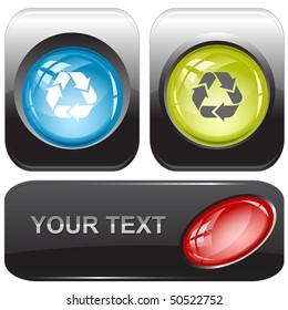 Recycle symbol. Vector internet buttons.