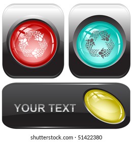 Recycle symbol. Vector internet buttons.