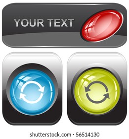 Recycle symbol. Vector internet buttons.