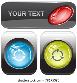 Recycle symbol. Vector internet buttons.