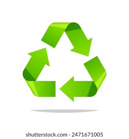 Reciclar el Vector del símbolo aislado sobre fondo blanco.