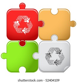 Symbol wiederverwenden. Vektorpuzzle.
