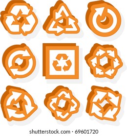 Recycle symbol. Vector set.