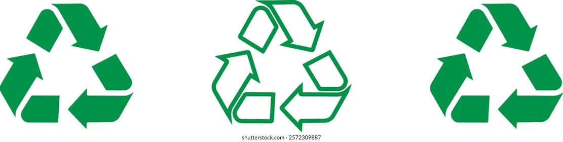  Recycle symbol vector set. Recycling arrow icons. Recycling label. Recycle badge. Recycling icons. Recycle, reuse and reduce icons.