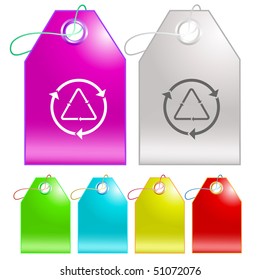 Símbolo de reciclaje. Etiquetas vectoriales.