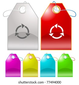Recycle symbol. Vector tags.